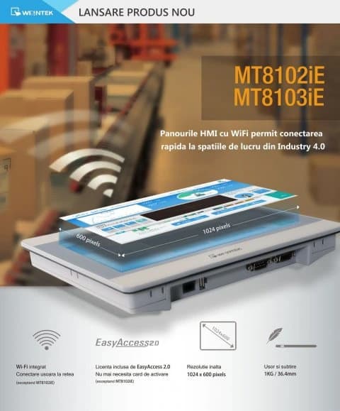 Lansare panou Weintek MT8103iE Wi-Fi și MT8102iE