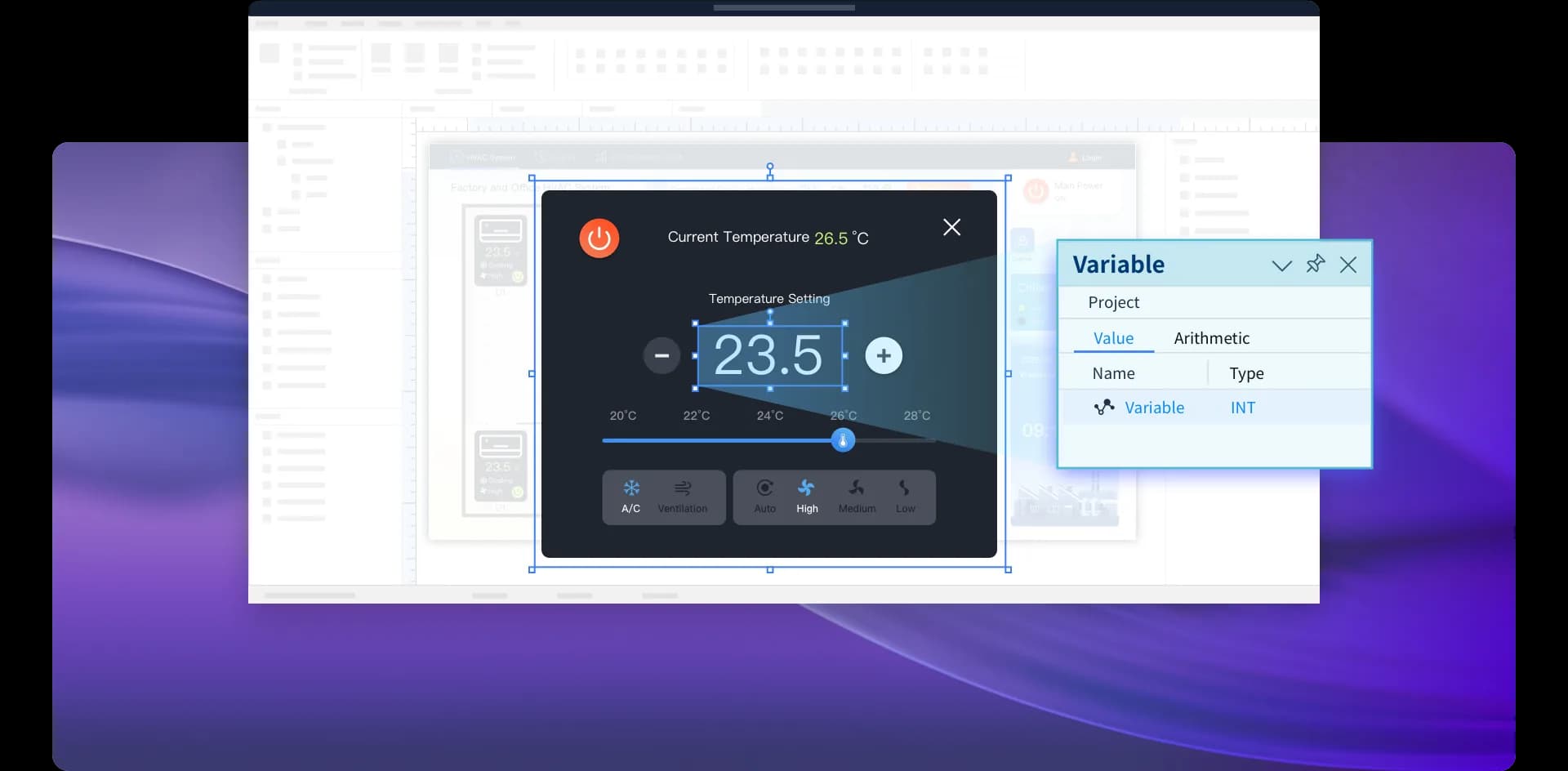 Interfața EasyBuilder X - variabile